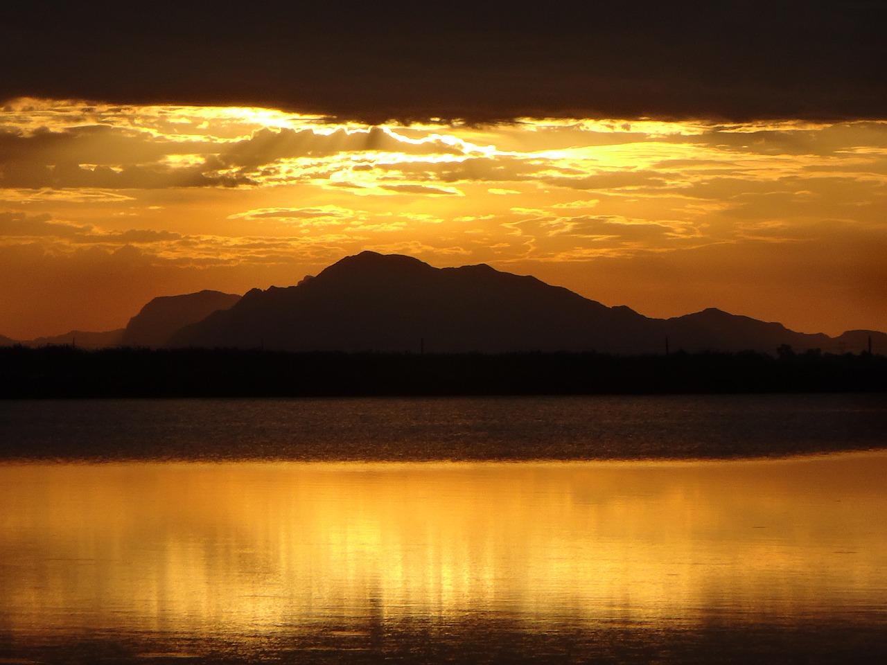 sunset beautiful lagoon free photo