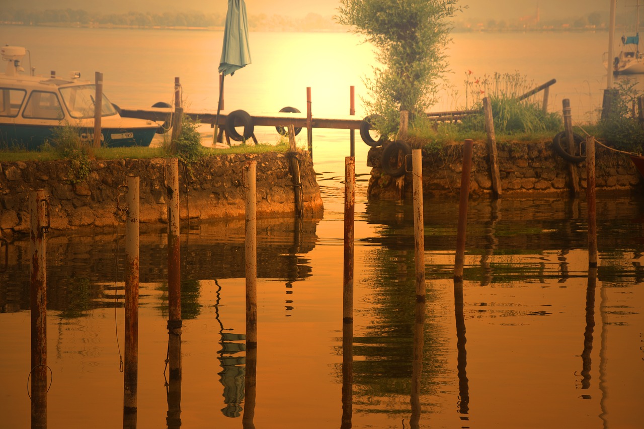 sunset boot water free photo