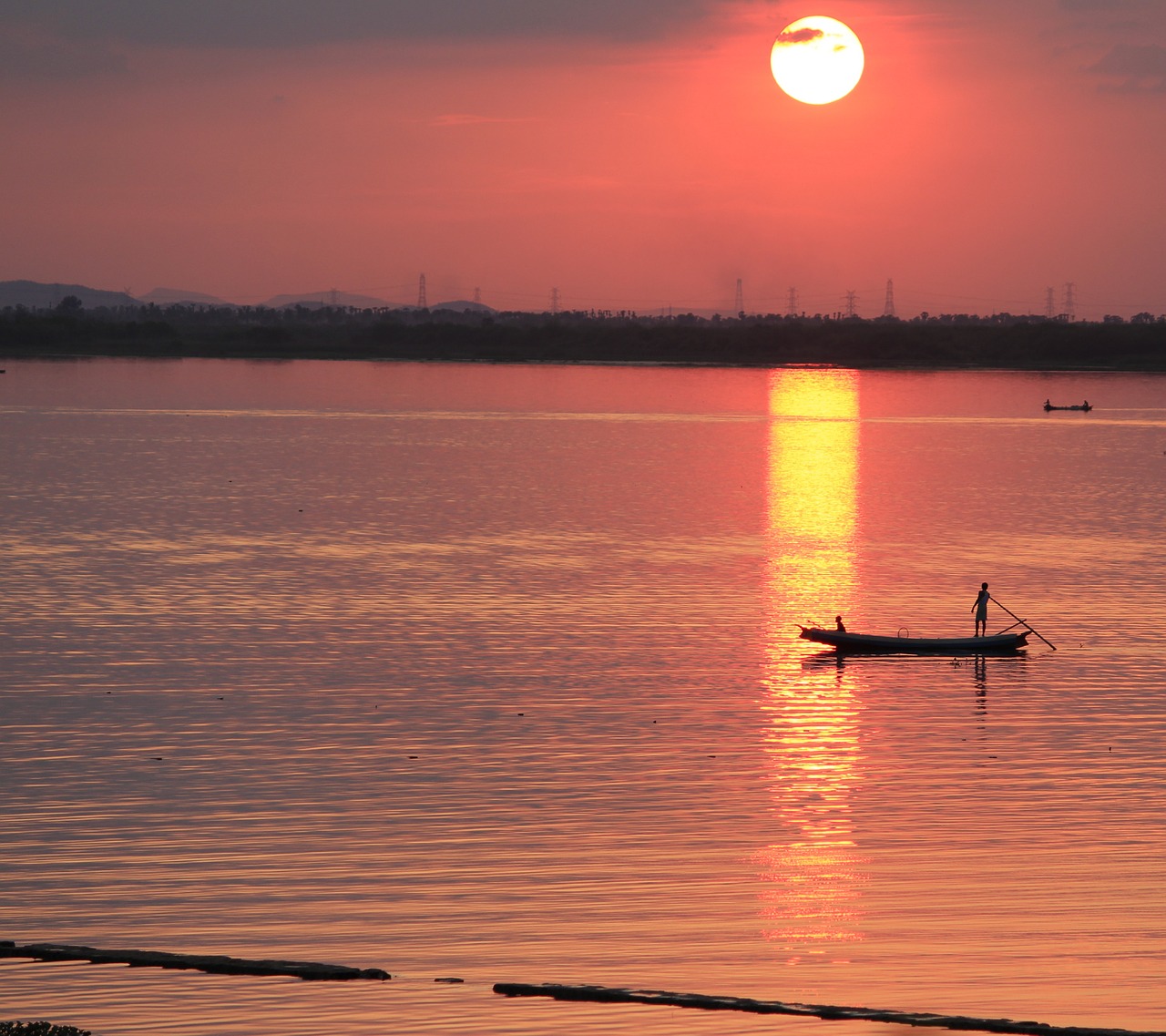 sunset evening reflections free photo