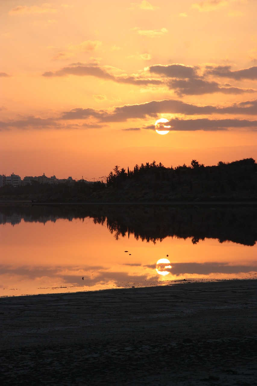 sunset upside down two worlds free photo