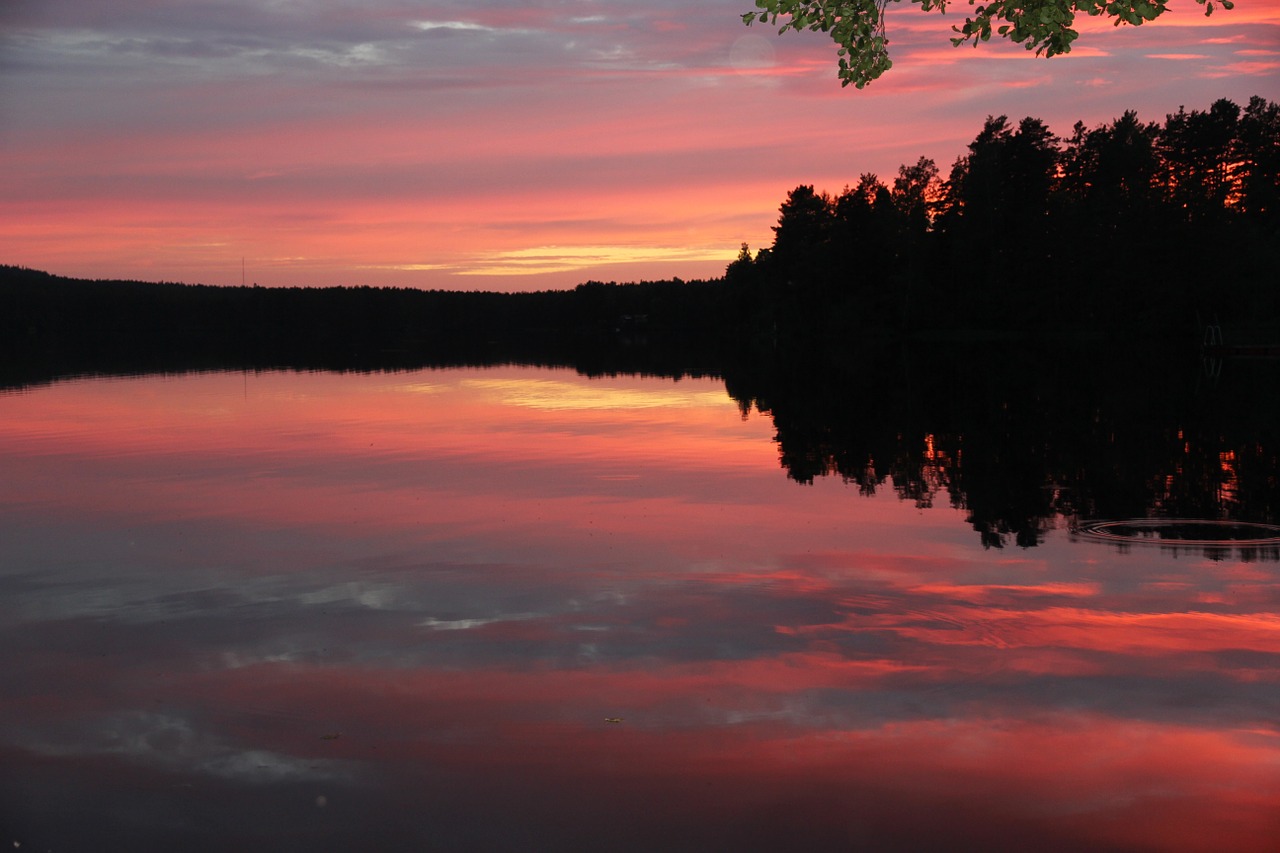 sunset lake abendstimmung free photo