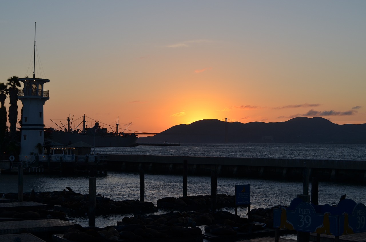 sunset lighthouse dusk free photo