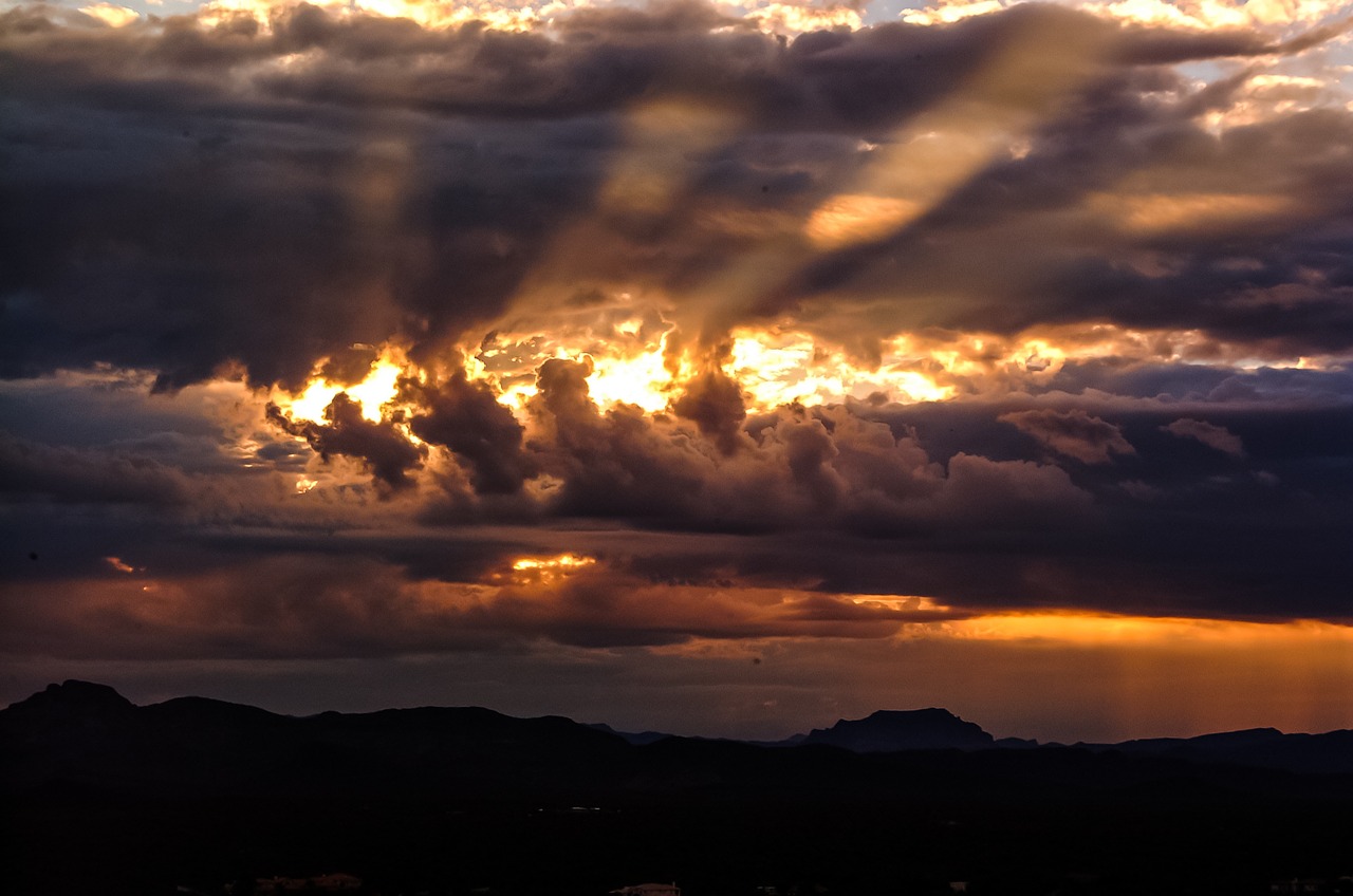 sunset clouds evening free photo