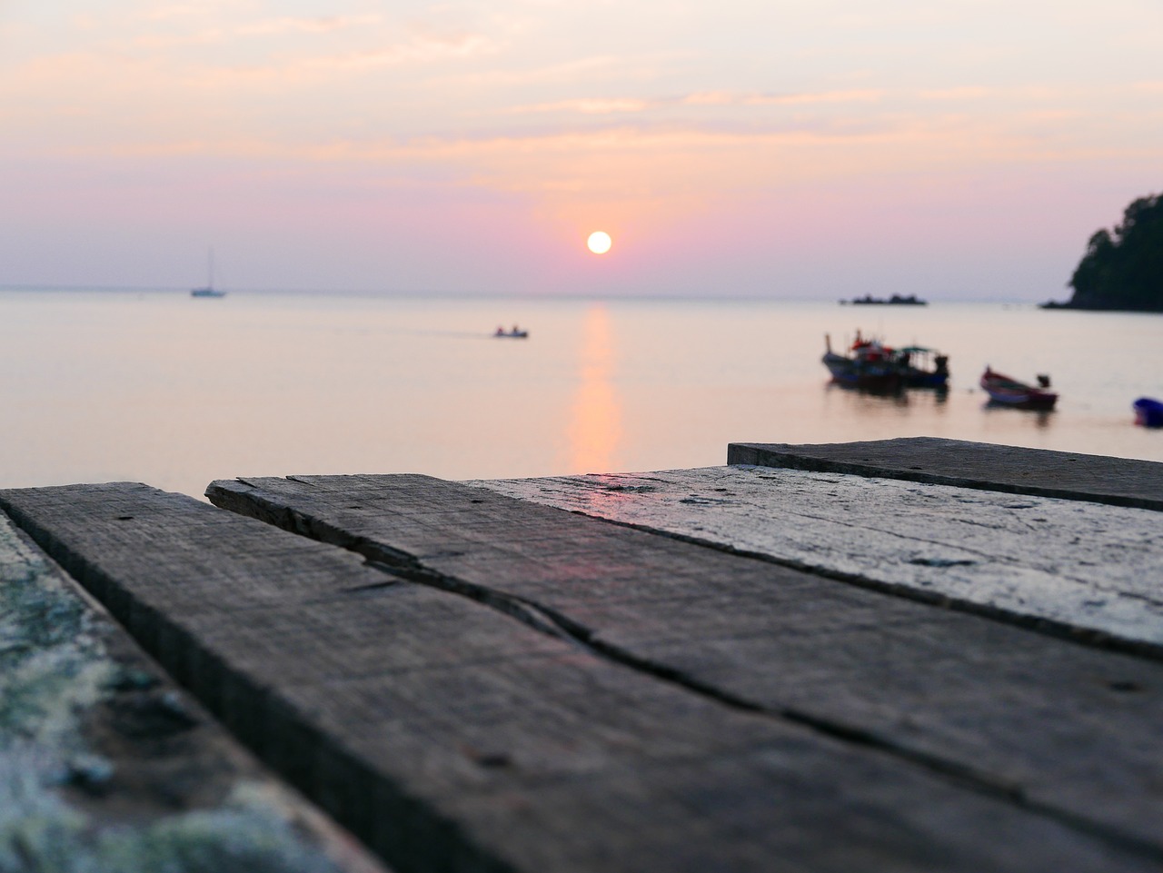 sunset thailand wooden plank free photo