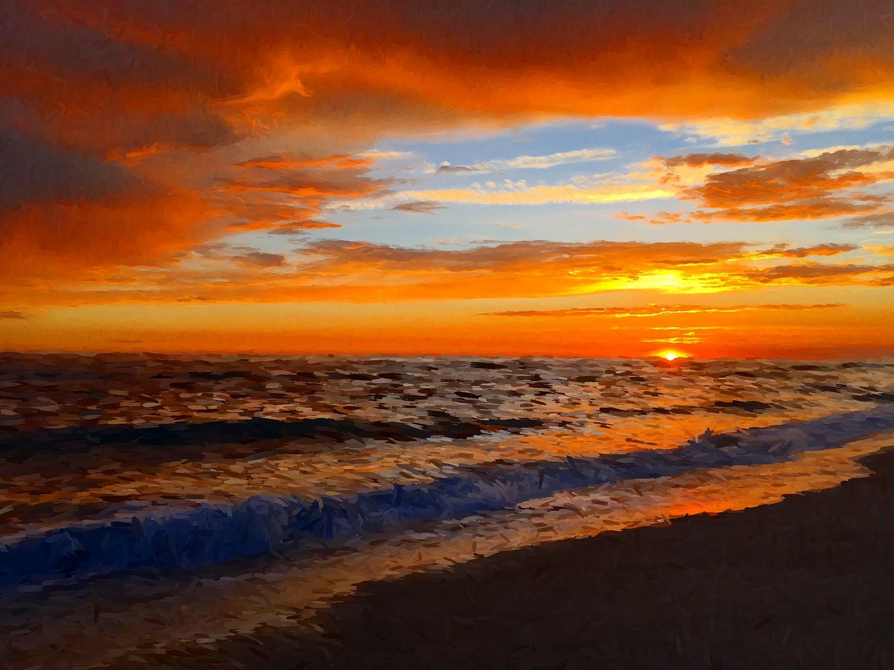 sunset beach beautiful free photo