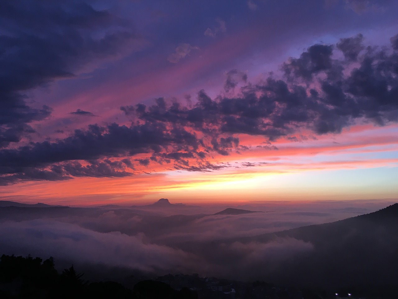 sunset sicily view free photo