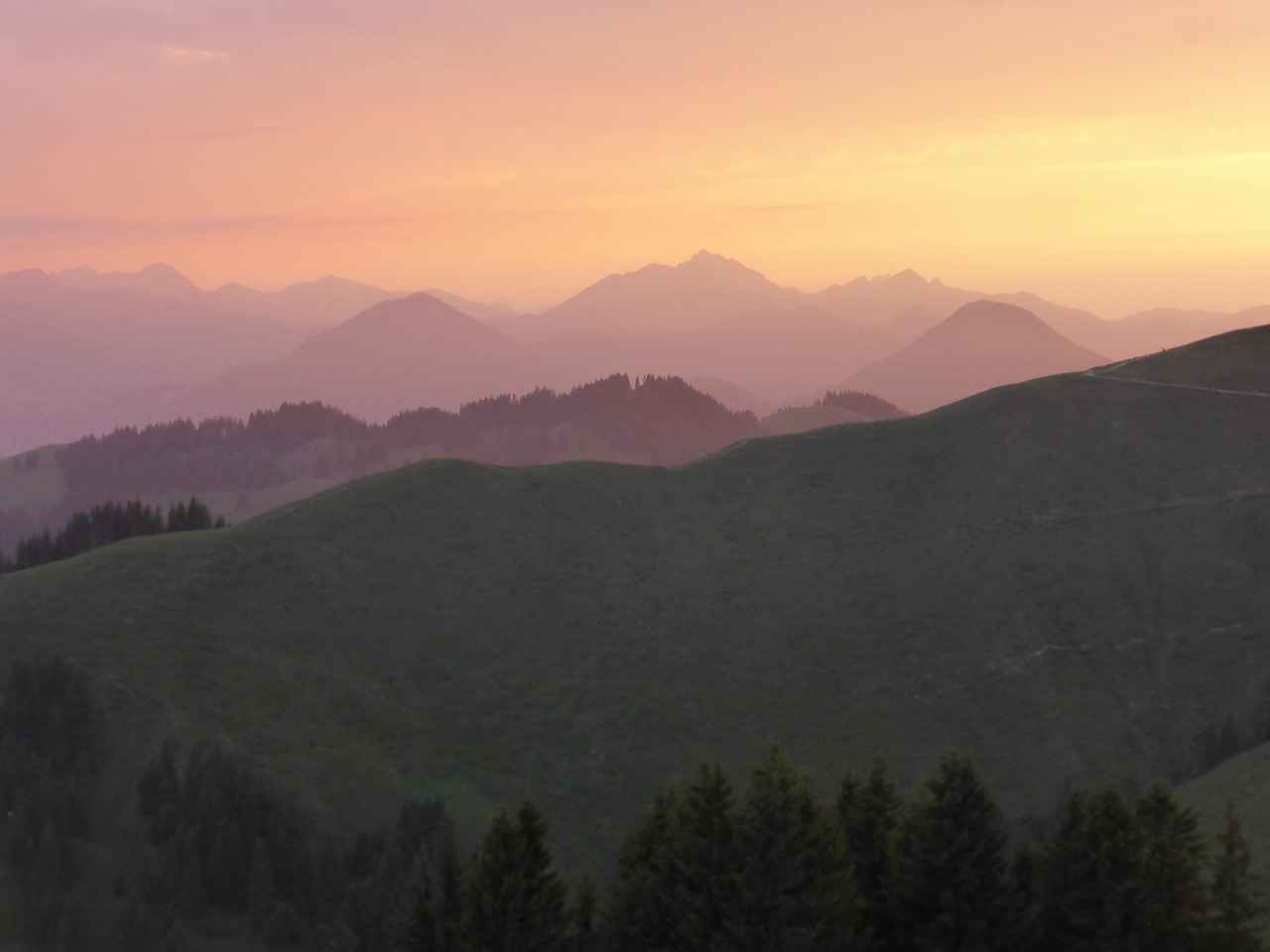 sunset tyrol alpine free photo