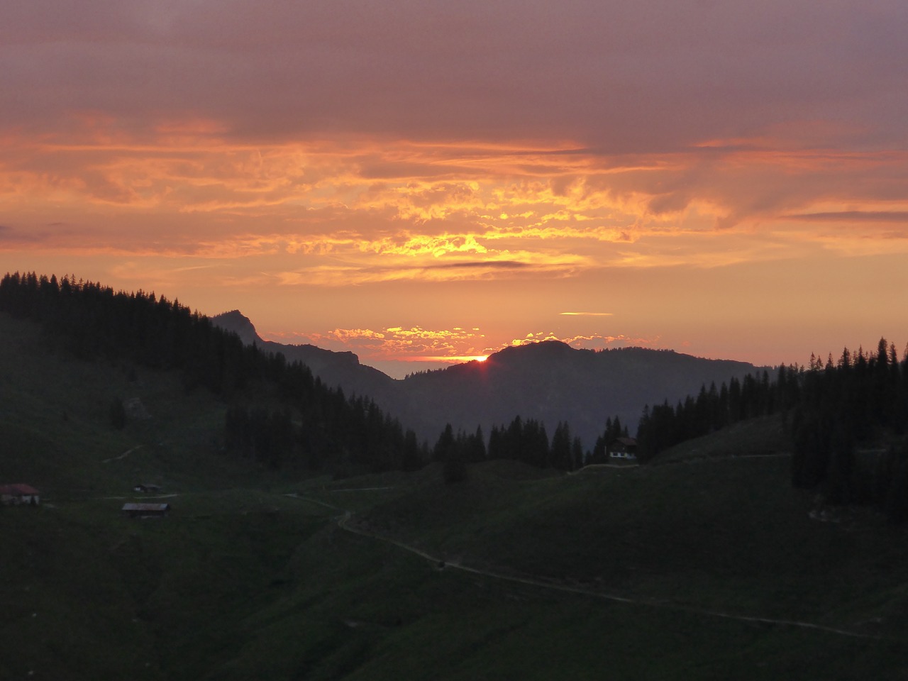 sunset tyrol alpine free photo