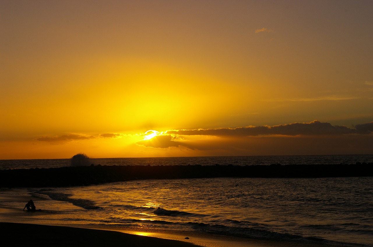 sunset beach tenerife free photo