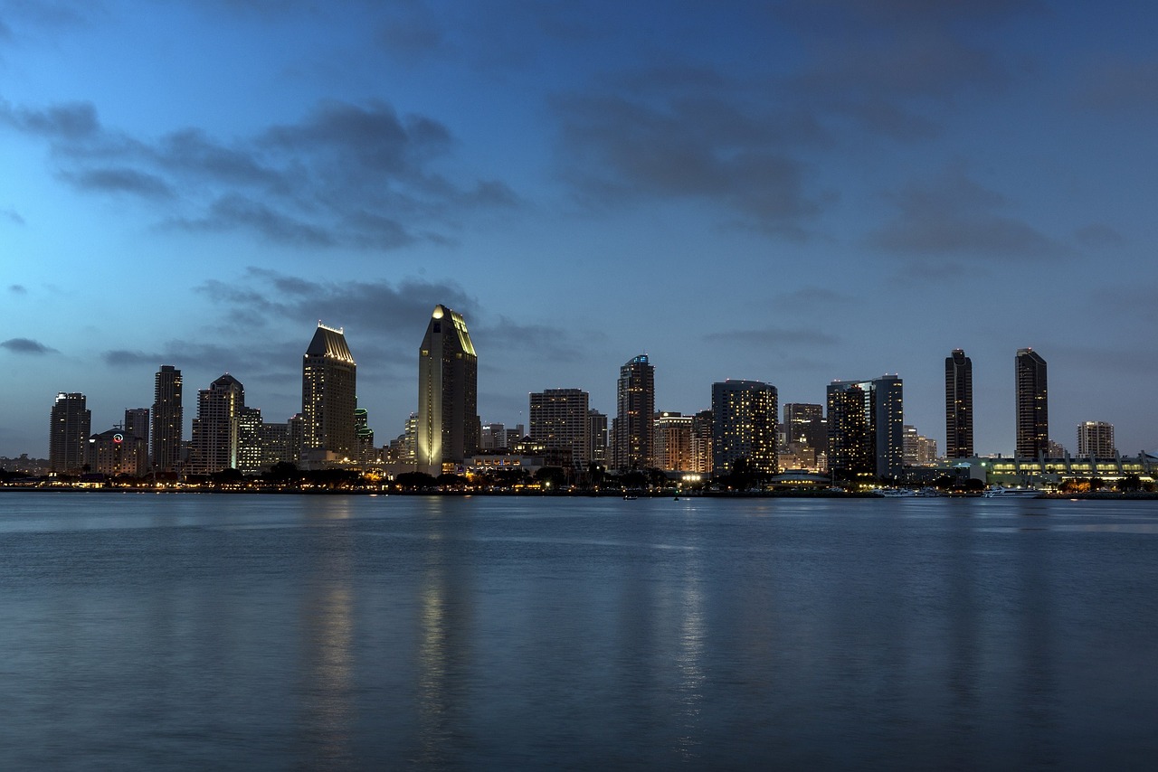 sunset skyline dusk free photo