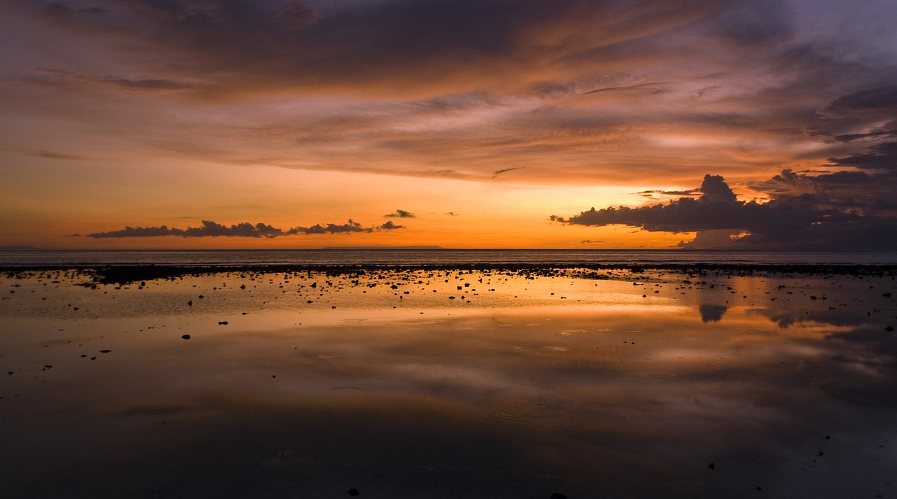 sunset beach dawn free photo