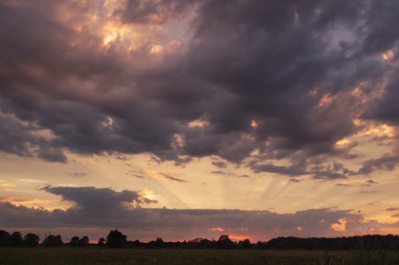 sunset clouds orange free photo