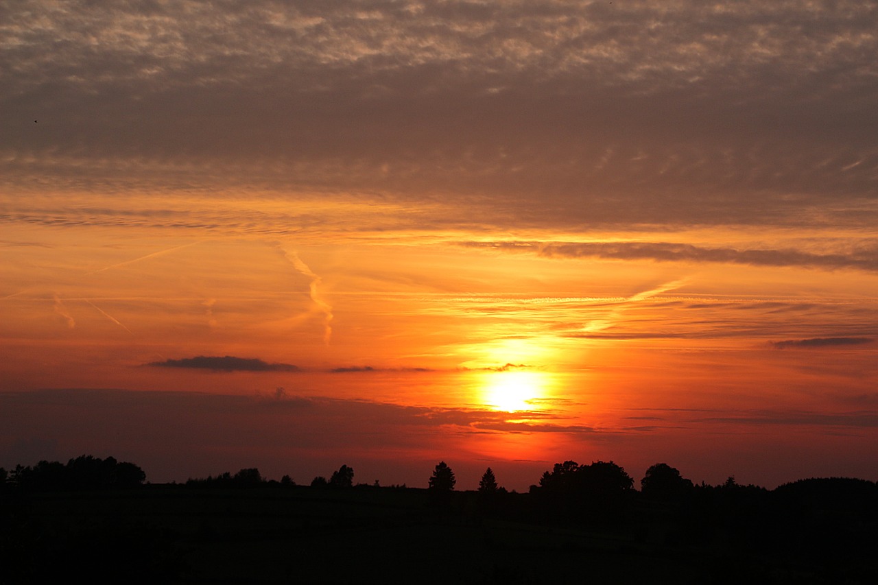 sunset sun clouds free photo