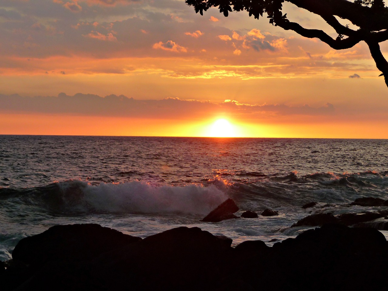 sunset hawaii photographic background free photo