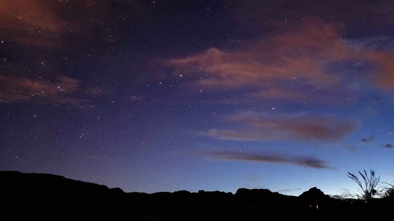 sunset starry sky tenerife free photo