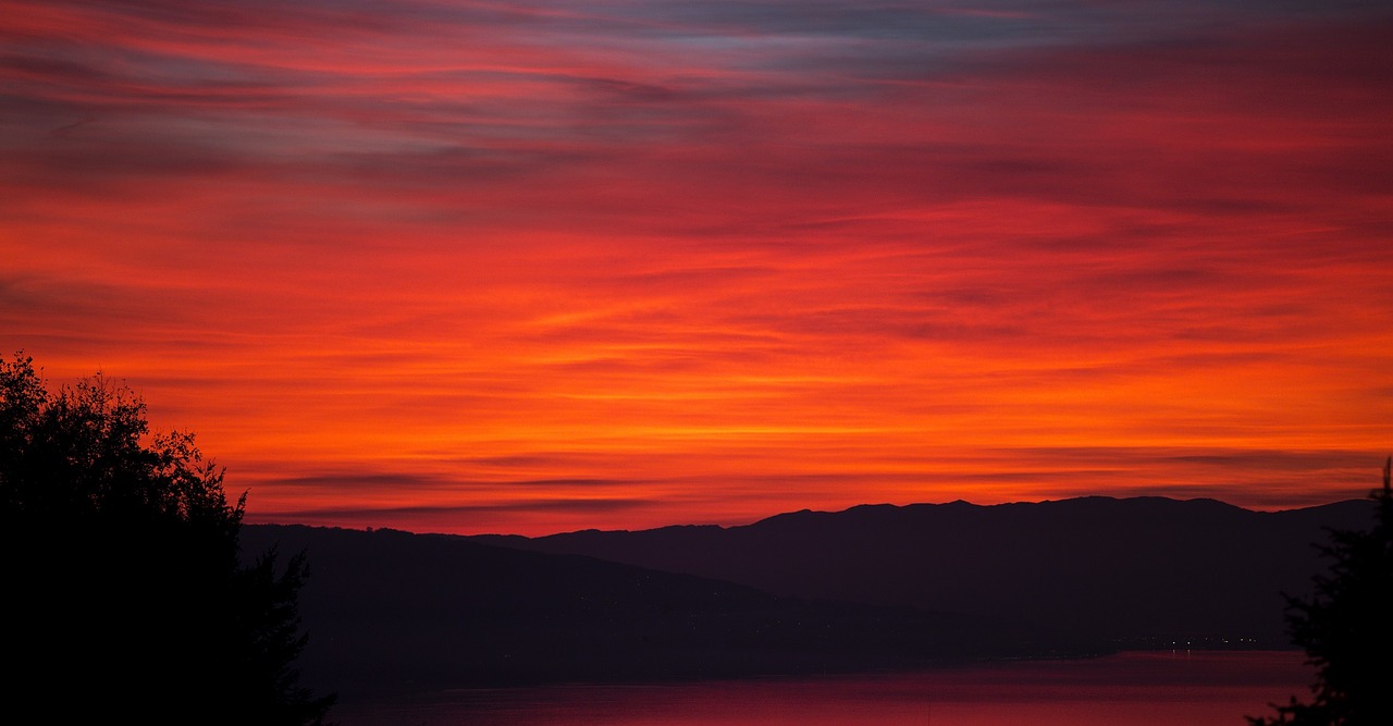 sunset landscape silhouette free photo