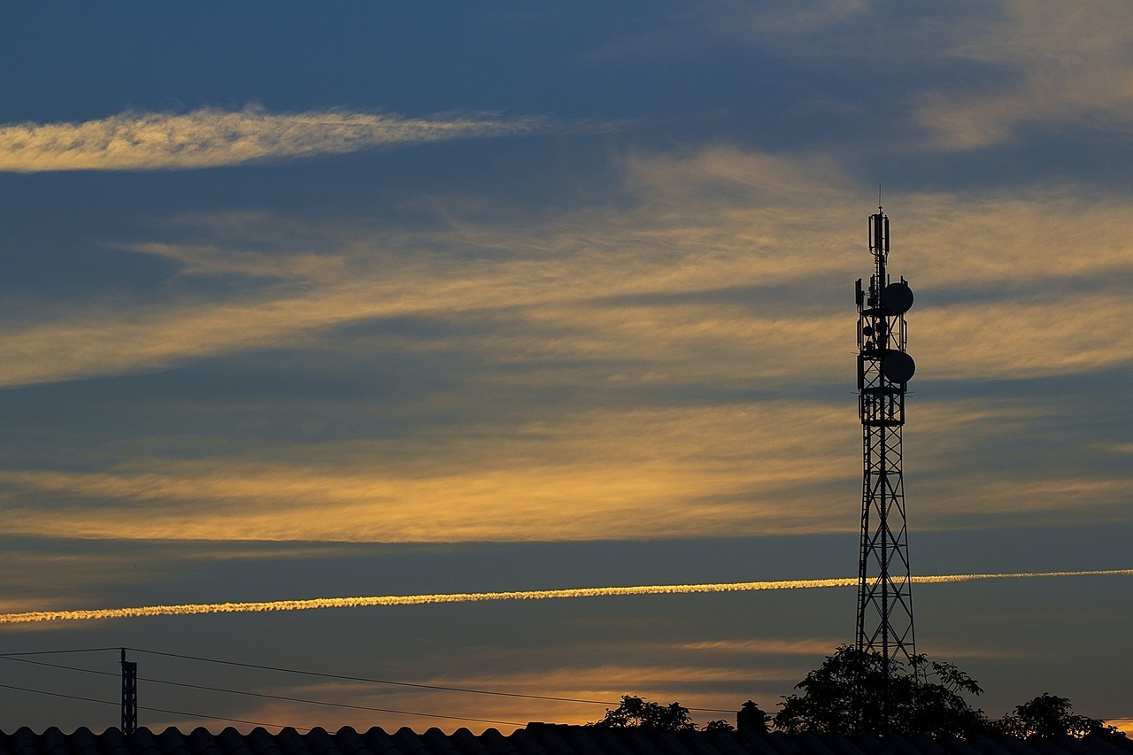 sunset mast television mast free photo