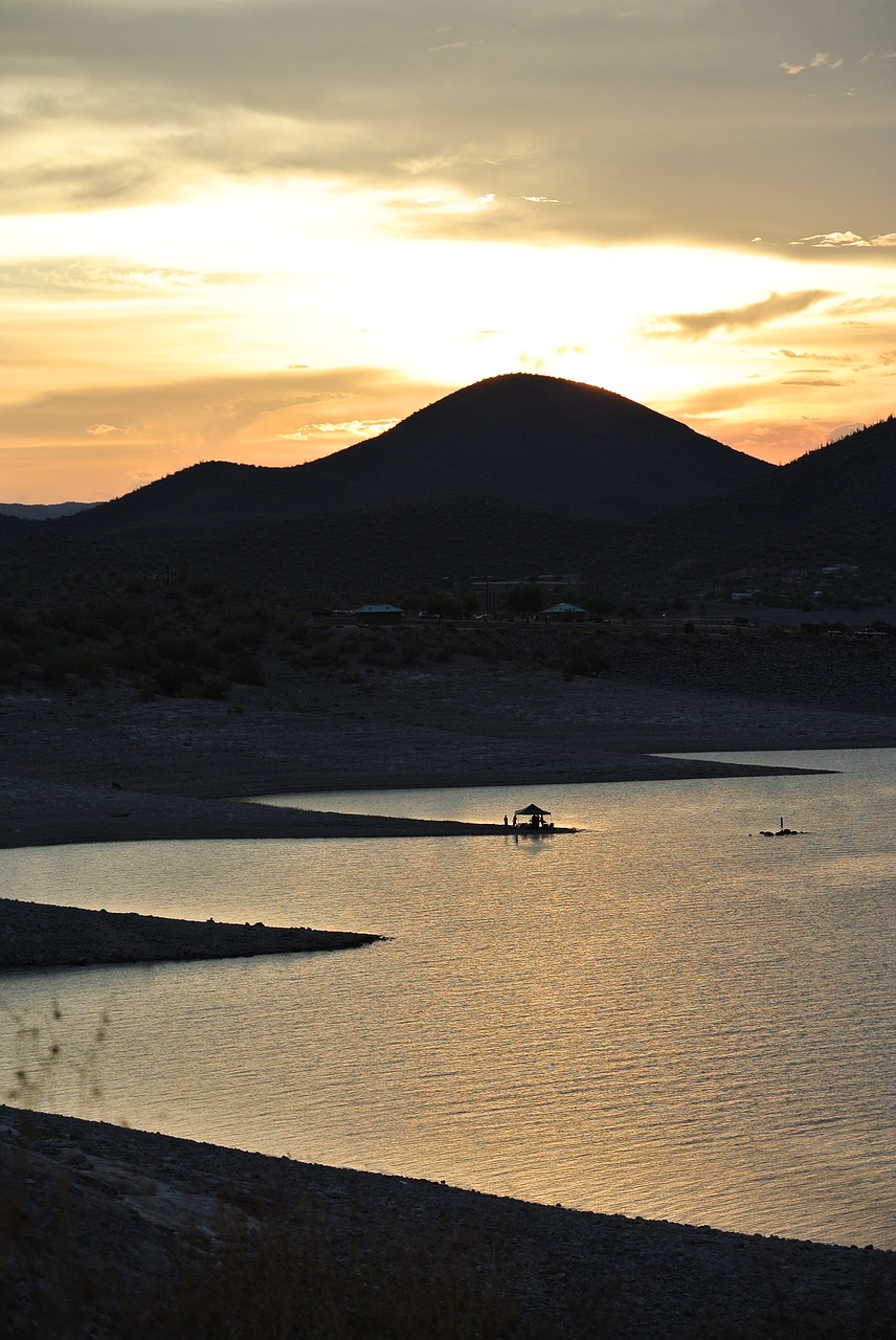 sunset mountains sky free photo