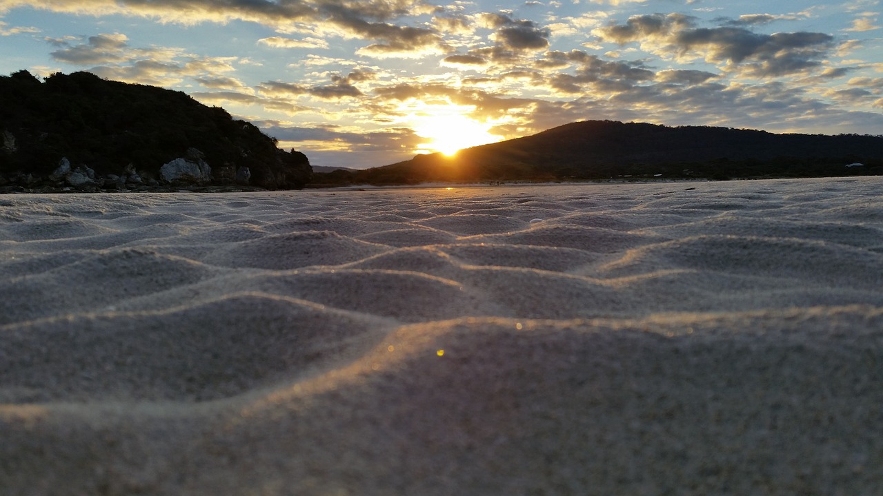 sunset beach sand free photo