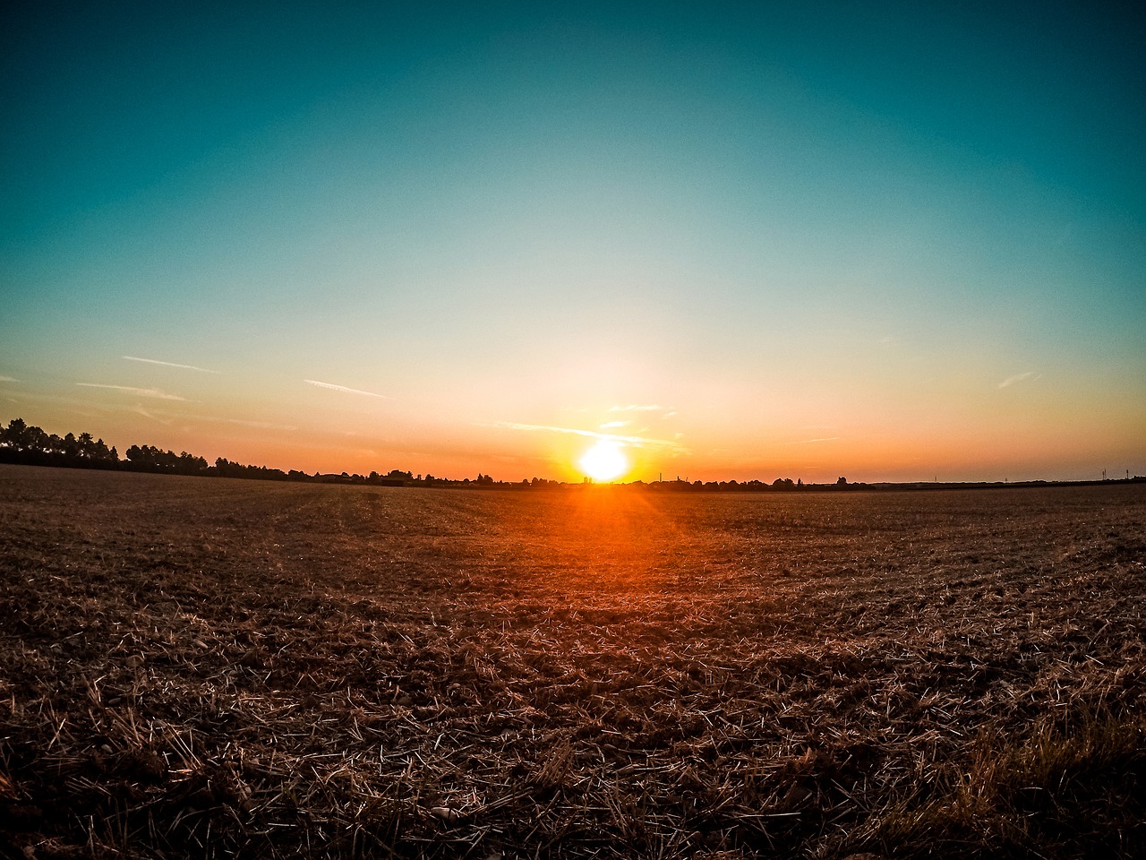 sunset field abendstimmung free photo