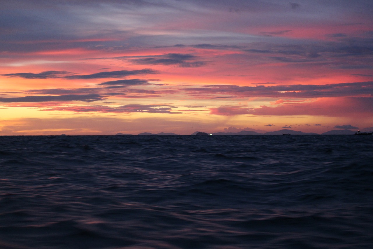 sunset sea thailand free photo