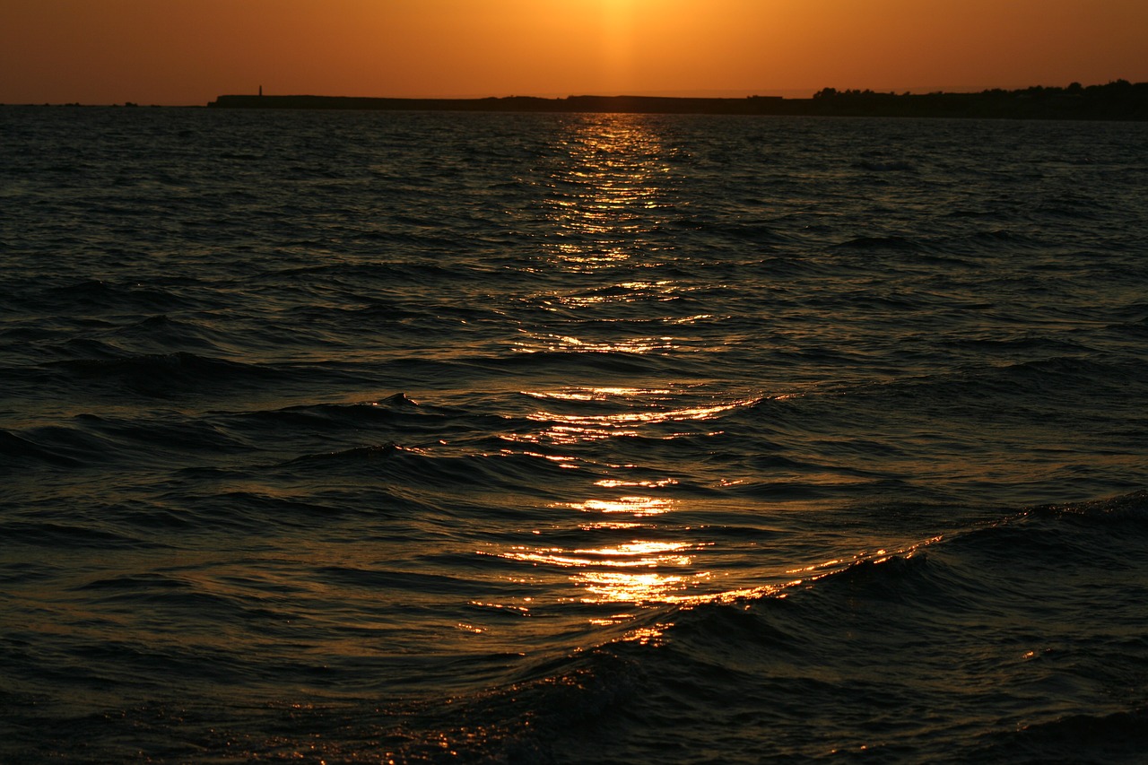 sunset sea horizon free photo