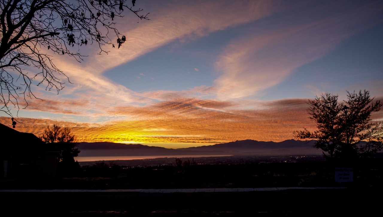 sunset clouds sky free photo