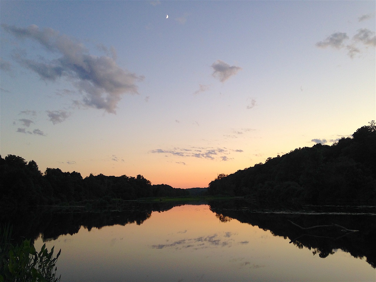 sunset lake outdoors free photo