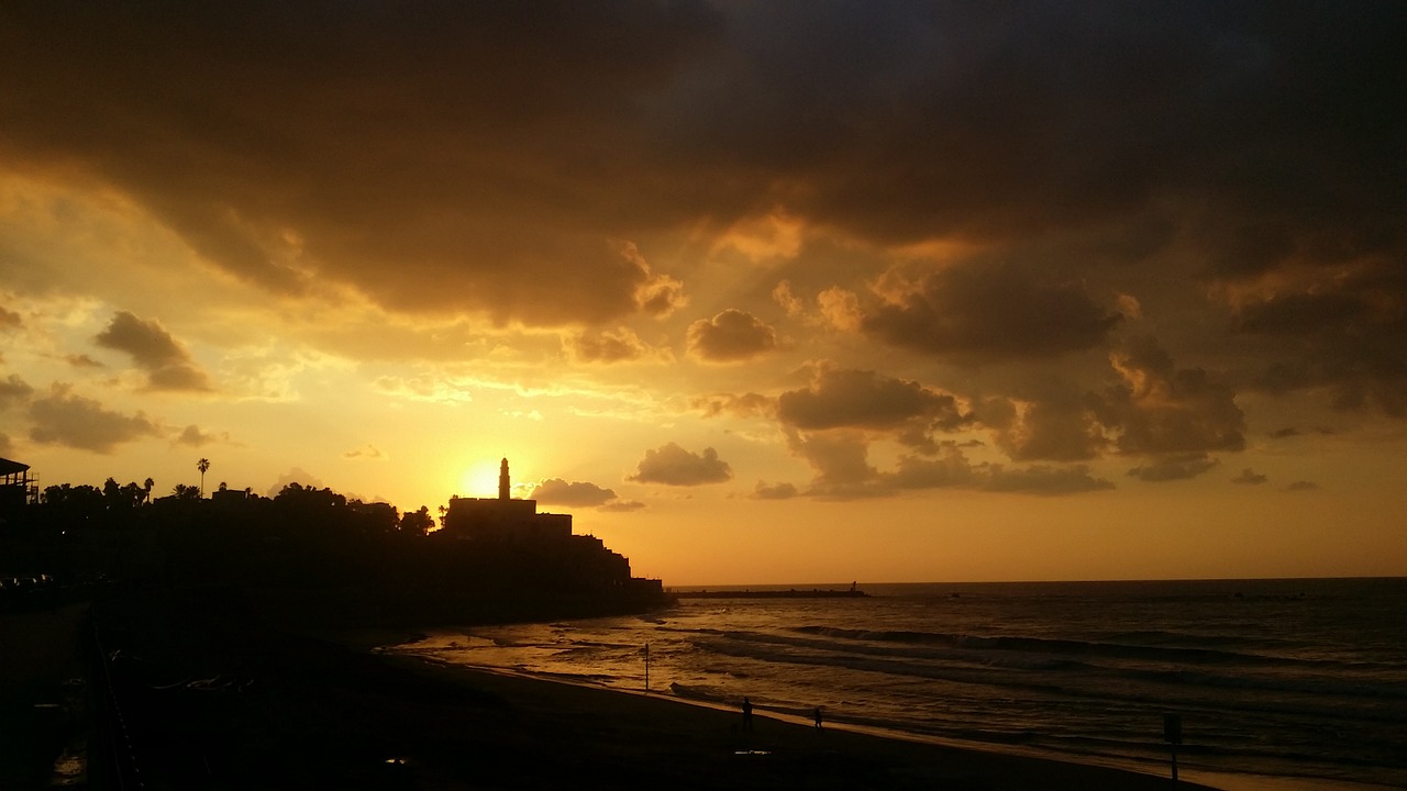 sunset jaffa israel free photo