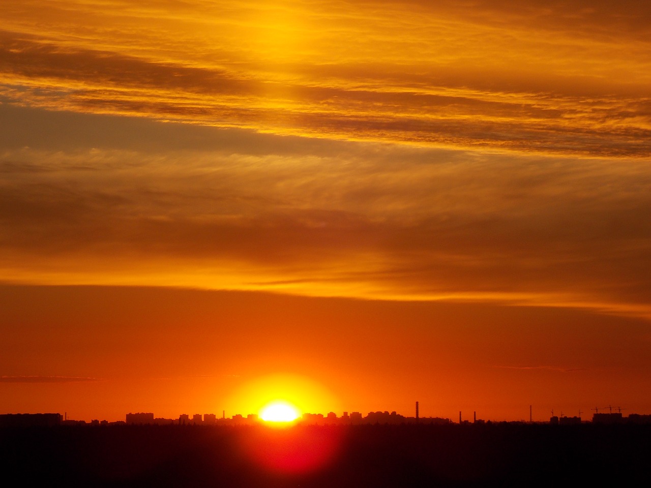 sunset sky clouds free photo