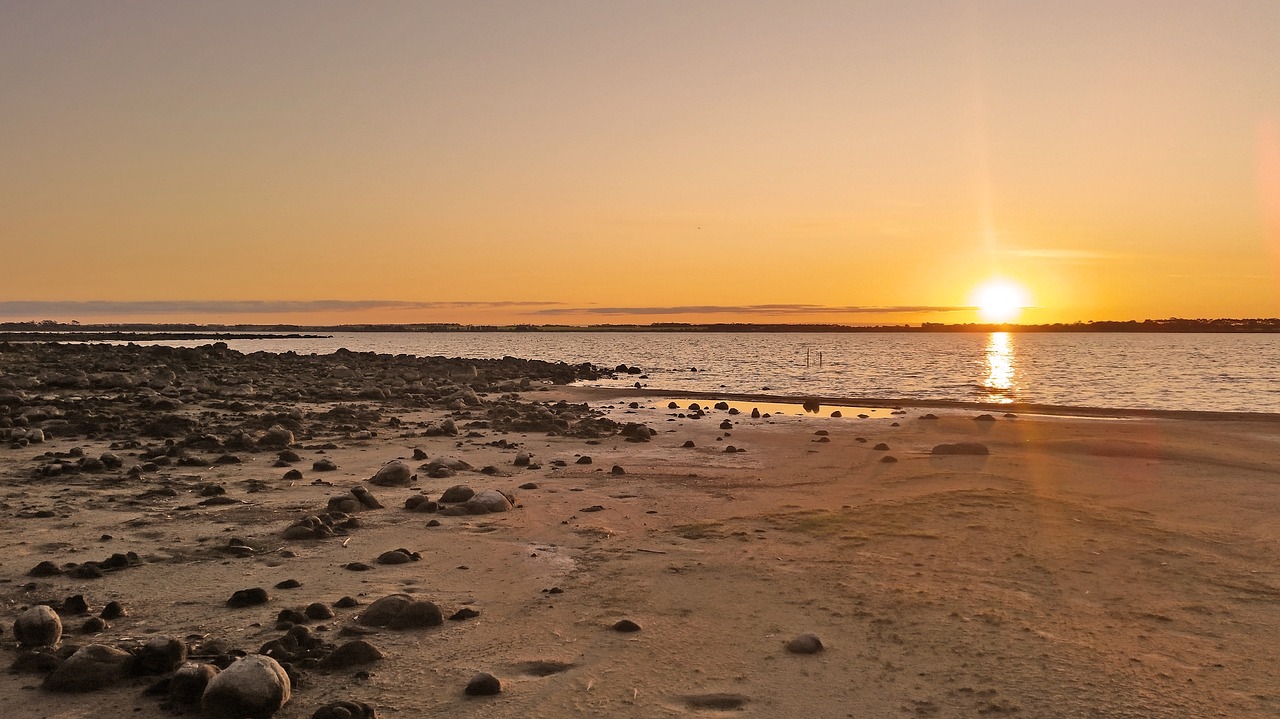 sunset lake water free photo