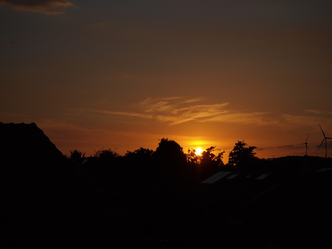 sunset evening silhouette free photo