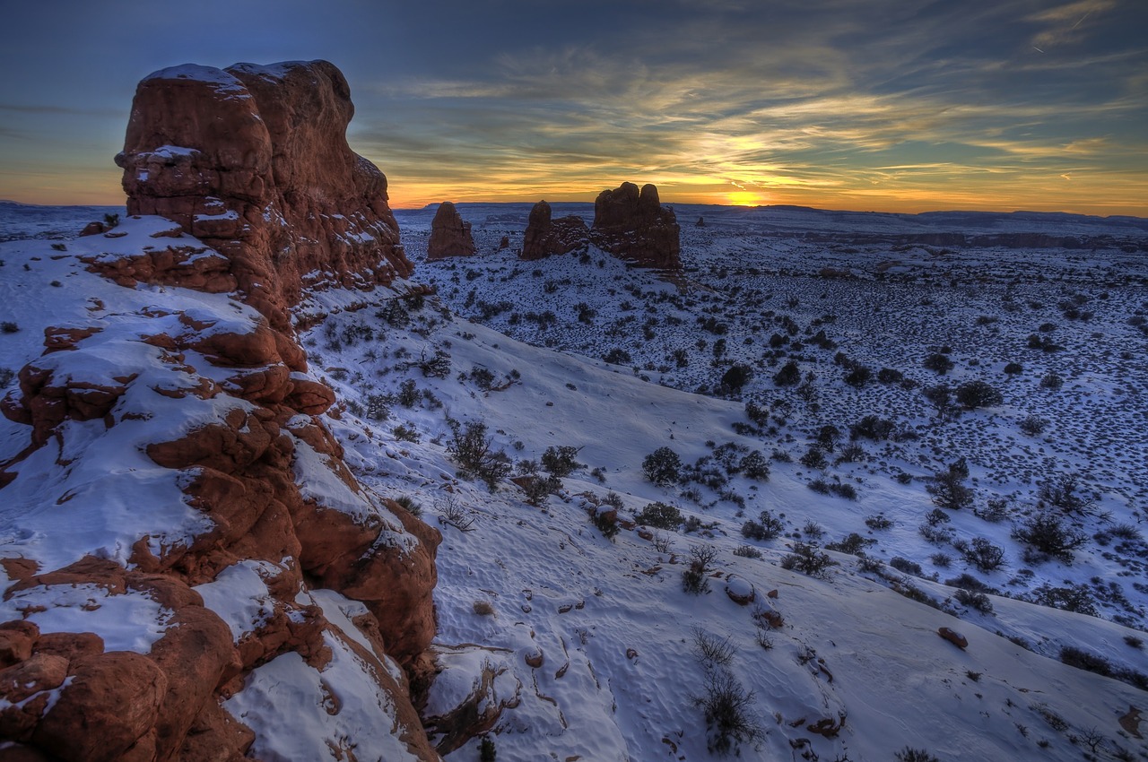 sunset landscape rock free photo