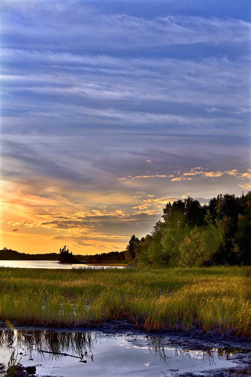 sunset twilight landscape free photo