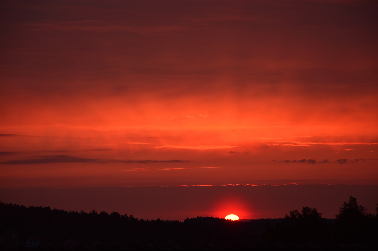 sunset dawn horizon free photo