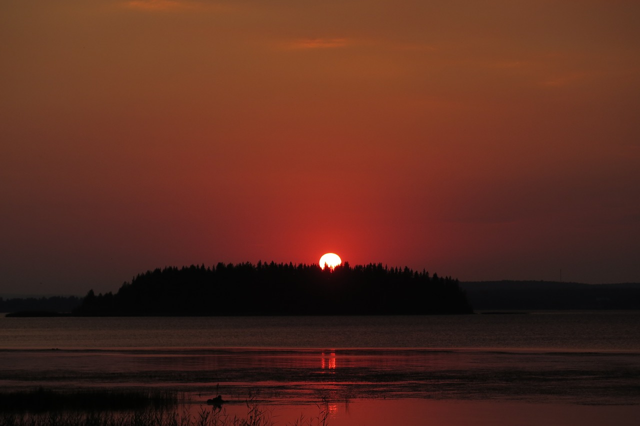 sunset norrbotten sweden free photo