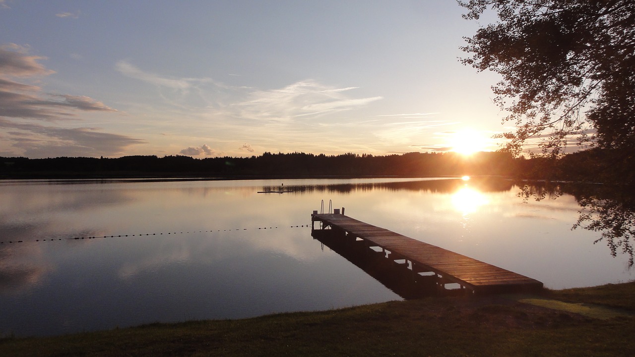 sunset web lake free photo