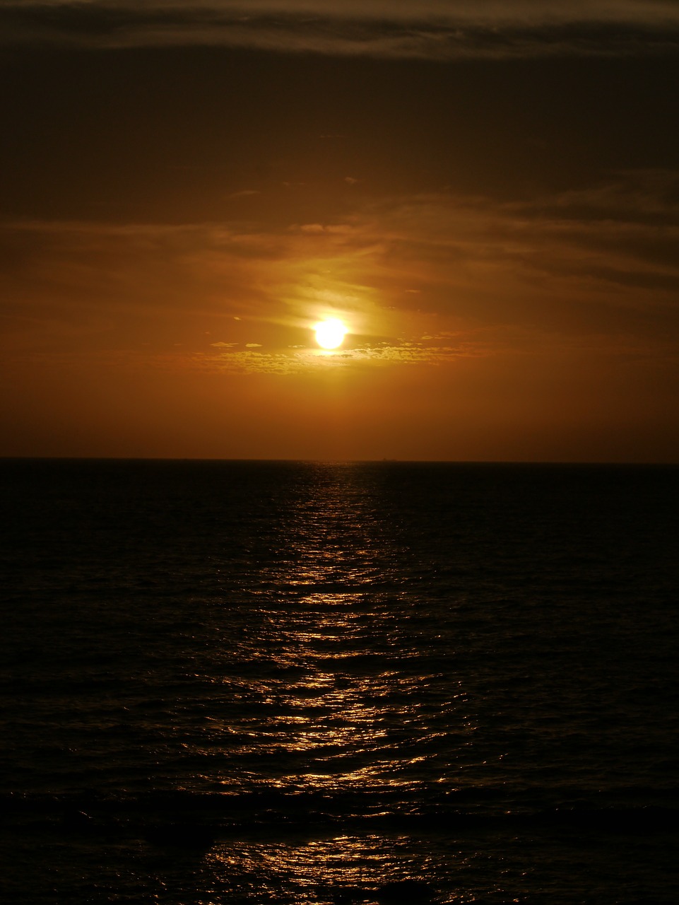 sunset sea cloud free photo