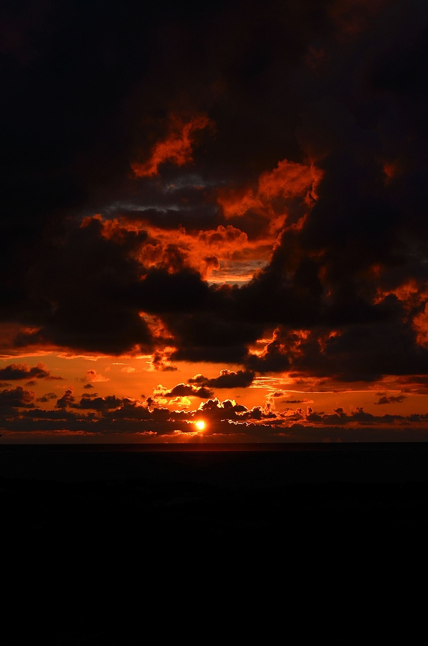 sunset borkum afterglow free photo