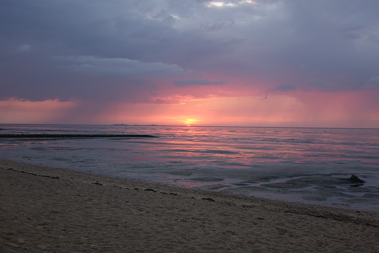 sunset beach sea free photo