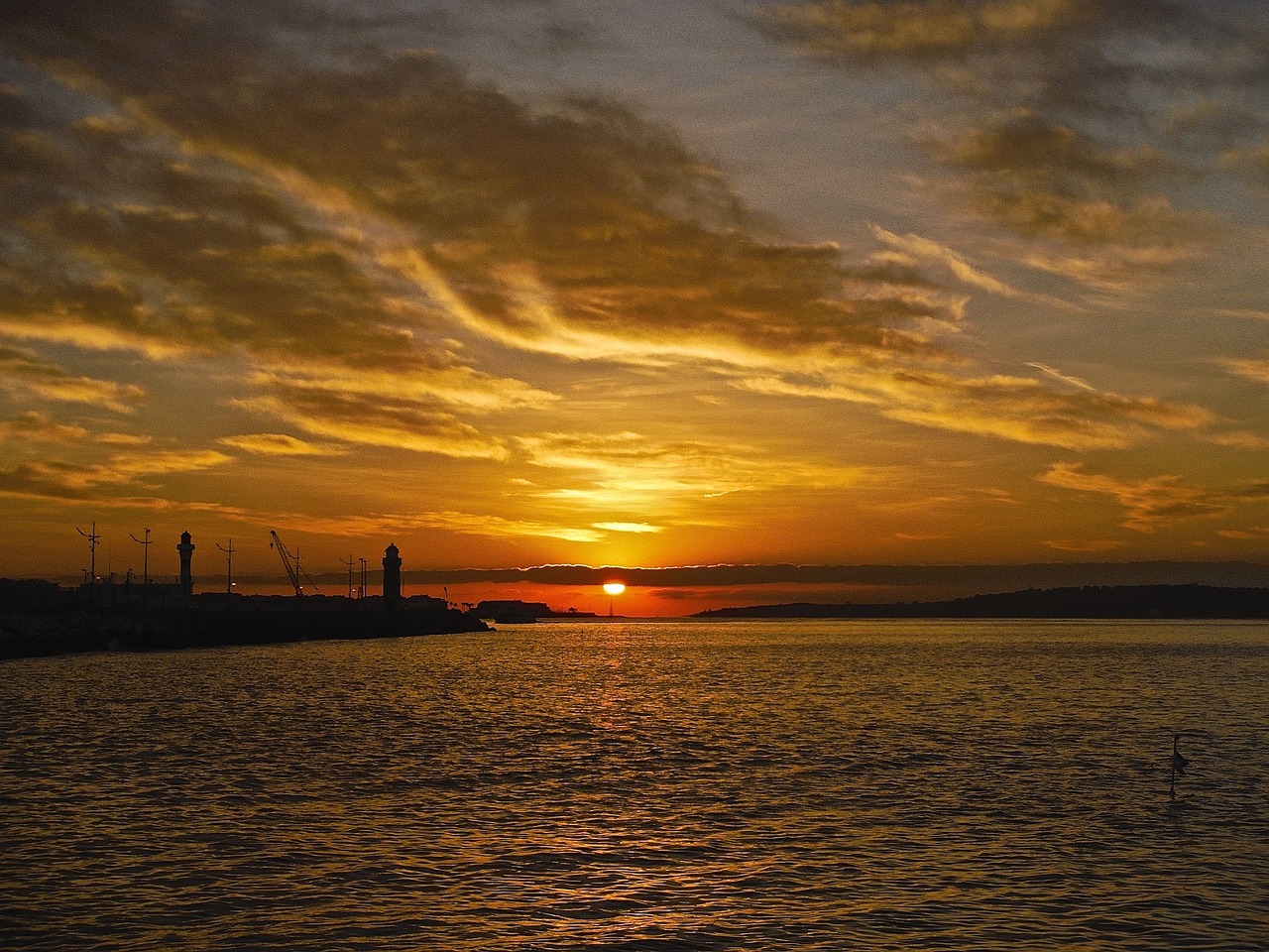 sunset cannes france free photo