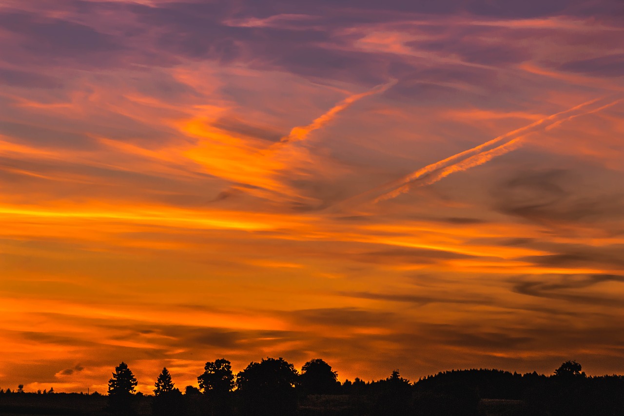 sunset clouds sky free photo