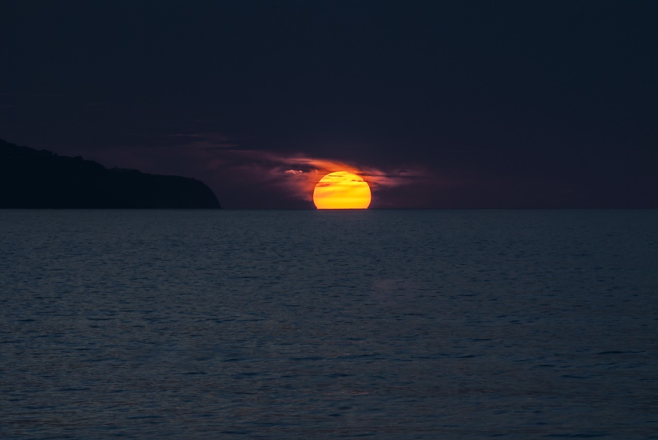 sunset ocean azores free photo