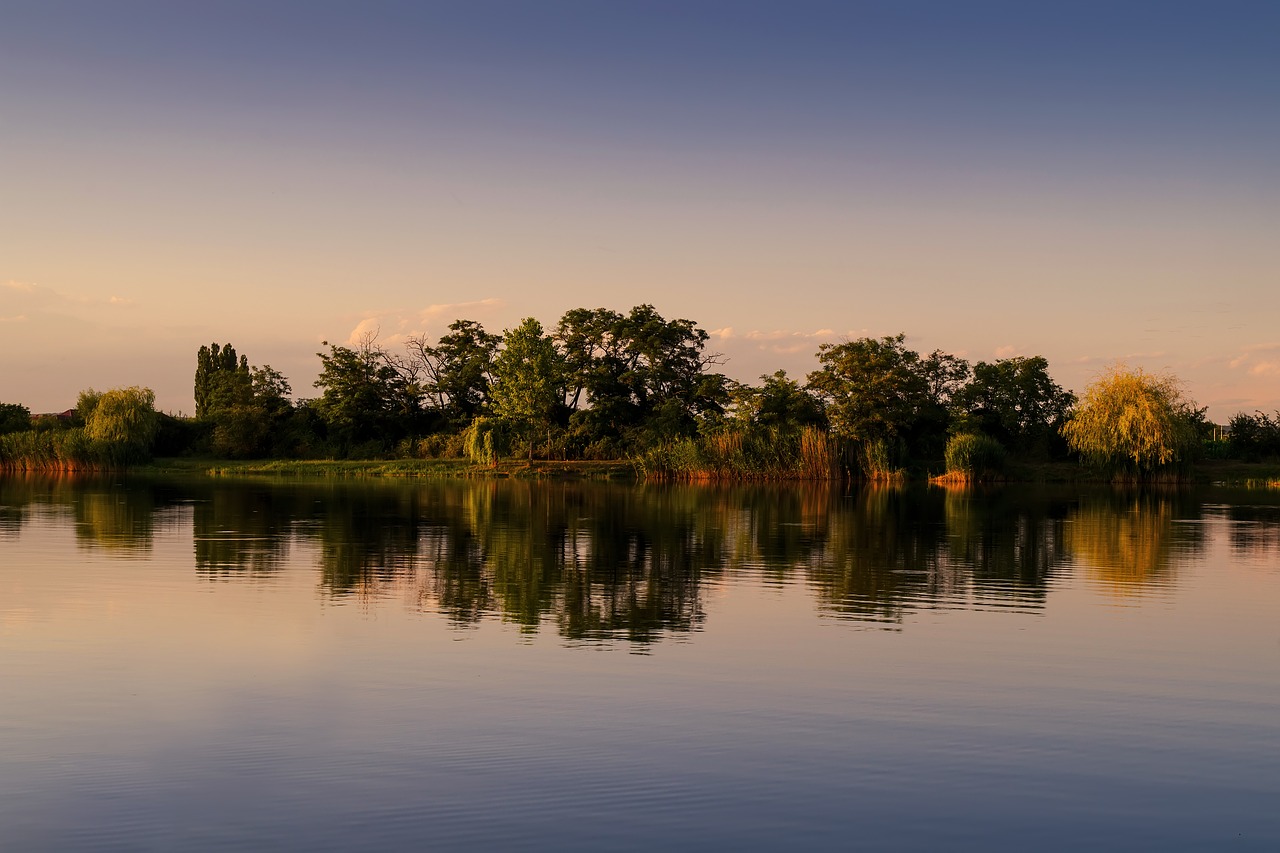 sunset water reflection free photo