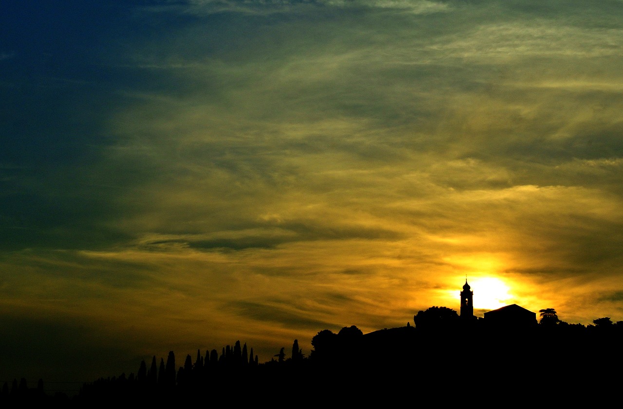campanile sunset sun free photo