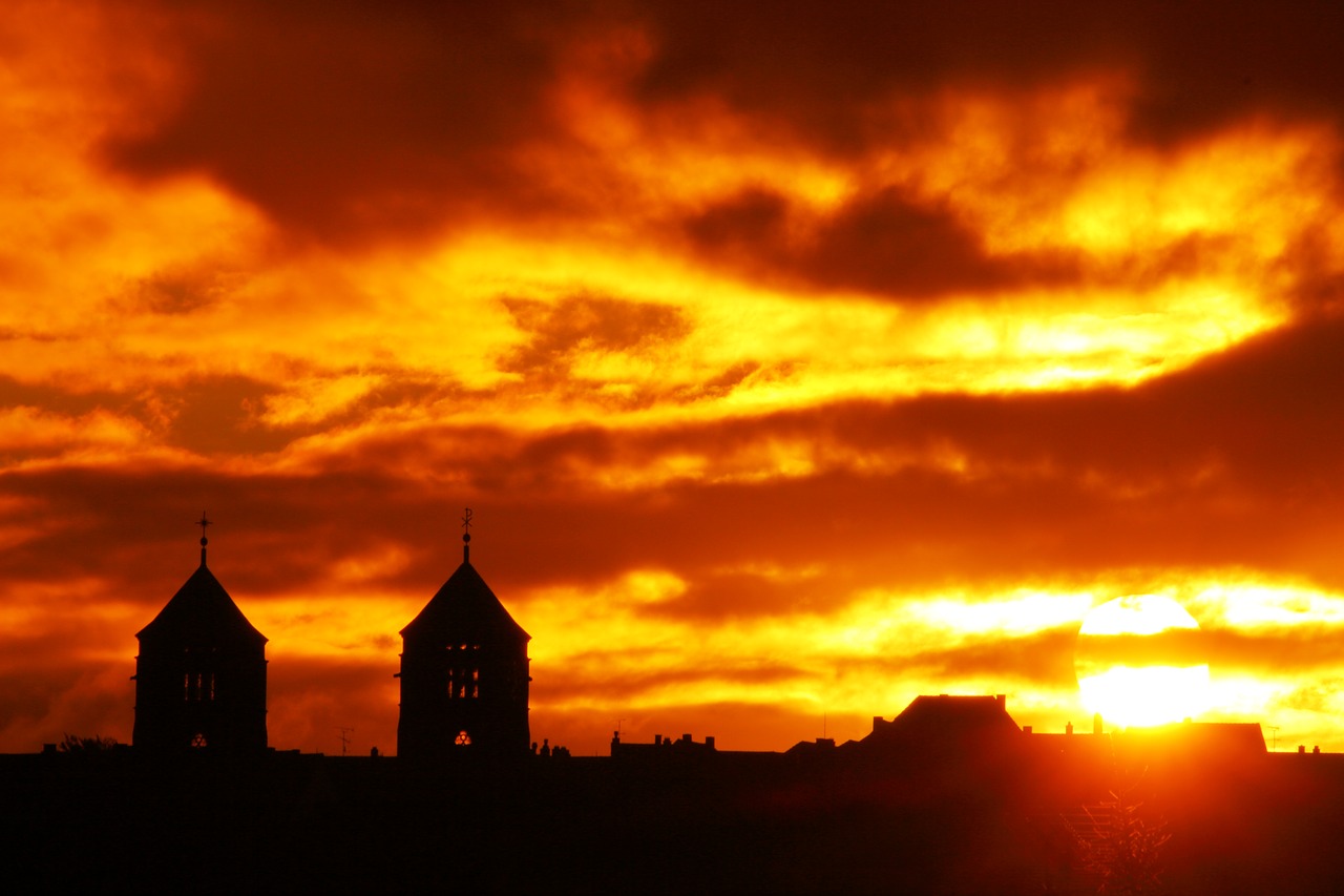 sunset clouds evening sky free photo