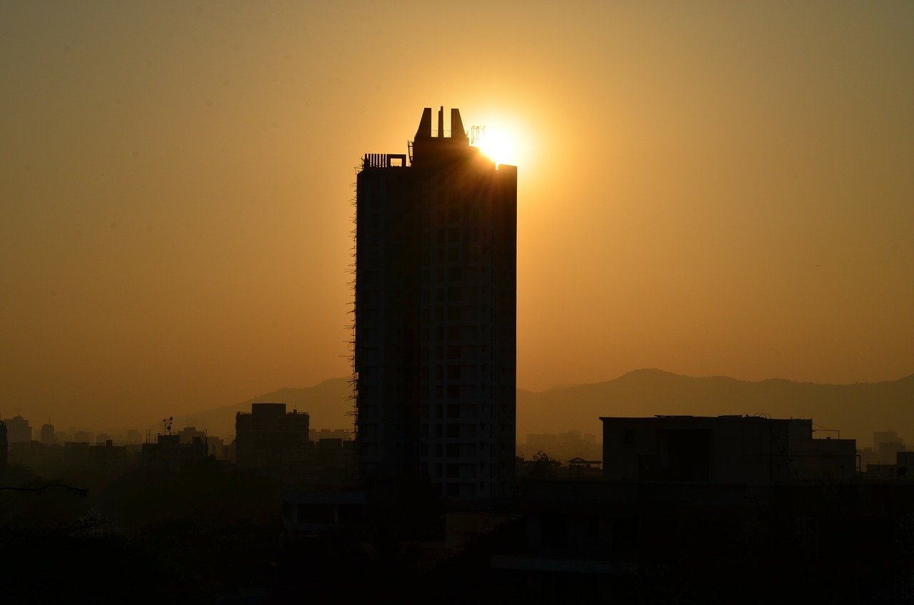 sunset building evening free photo