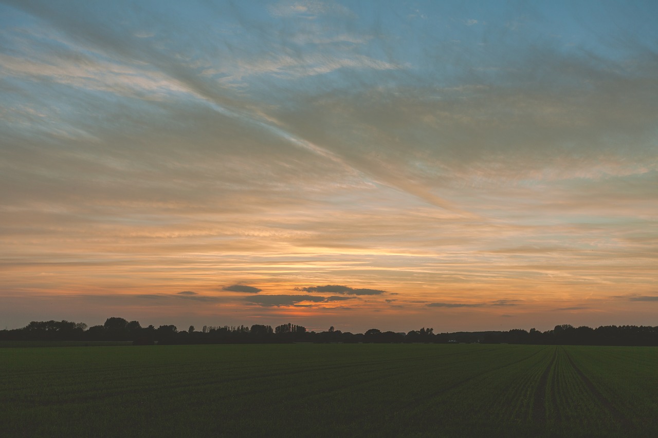 sunset countryside sky free photo