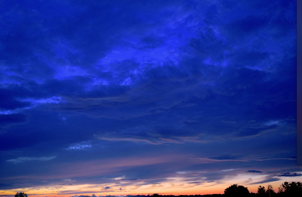 sunset clouds blue free photo