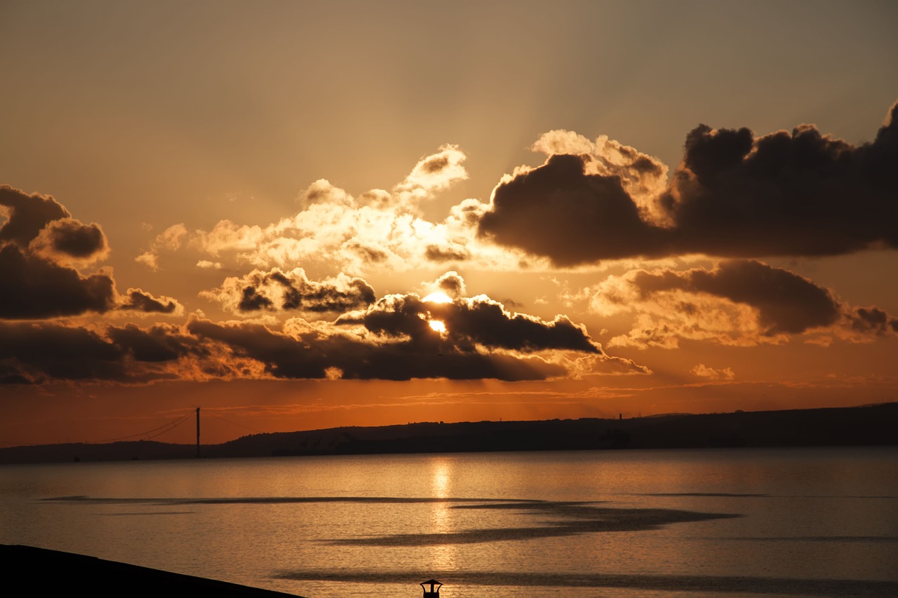 sunset clouds landscape free photo